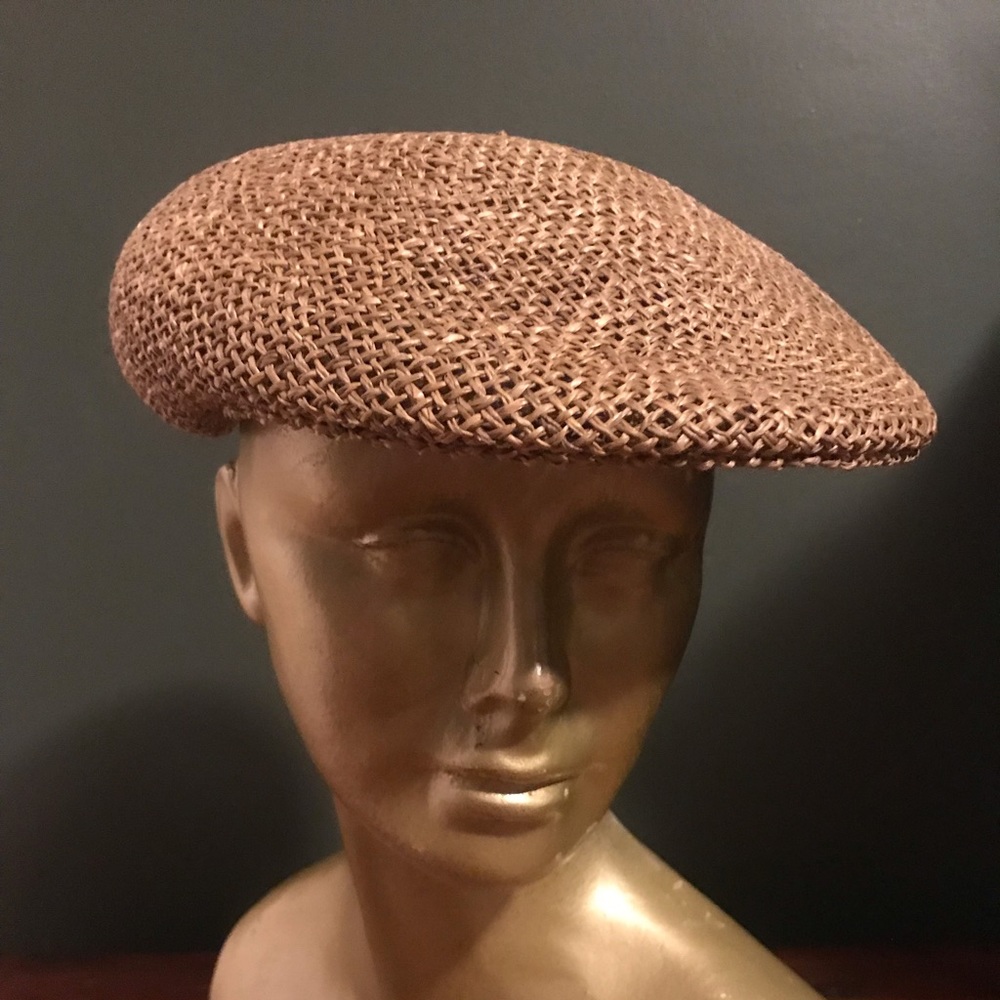 Vintage Woven Straw Wicker Unisex Newsboy Hat